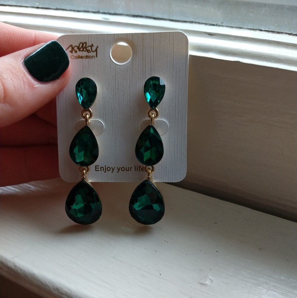 Green earrings